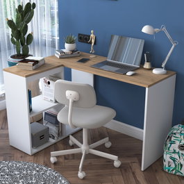 Hanah Home HA113 - 2035 Mesa de estudio roble y blanco